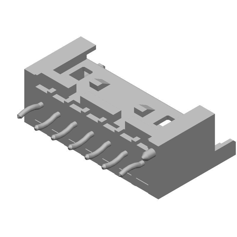 7 Pos 1 Row Male Header Connector, 2.5mm Pitch, 3A, 250V