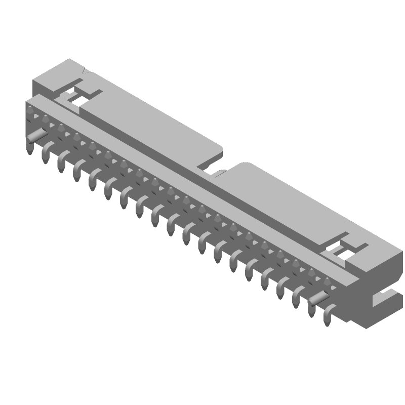 40 Pos 2 Row 2mm Pitch Male Header, 2A, 125V, SM, Gold