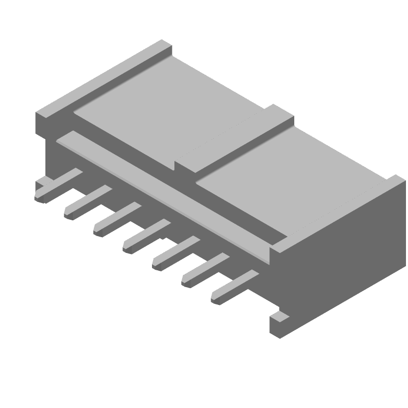 7 Pos 1 Row Male Header, 2.54mm Pitch, Solder, 3A, 350V