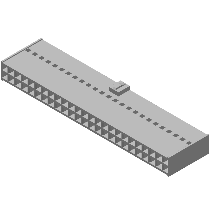 50 Pos 2 Row Female Header, 2.54mm Pitch, Crimp, Free Hanging