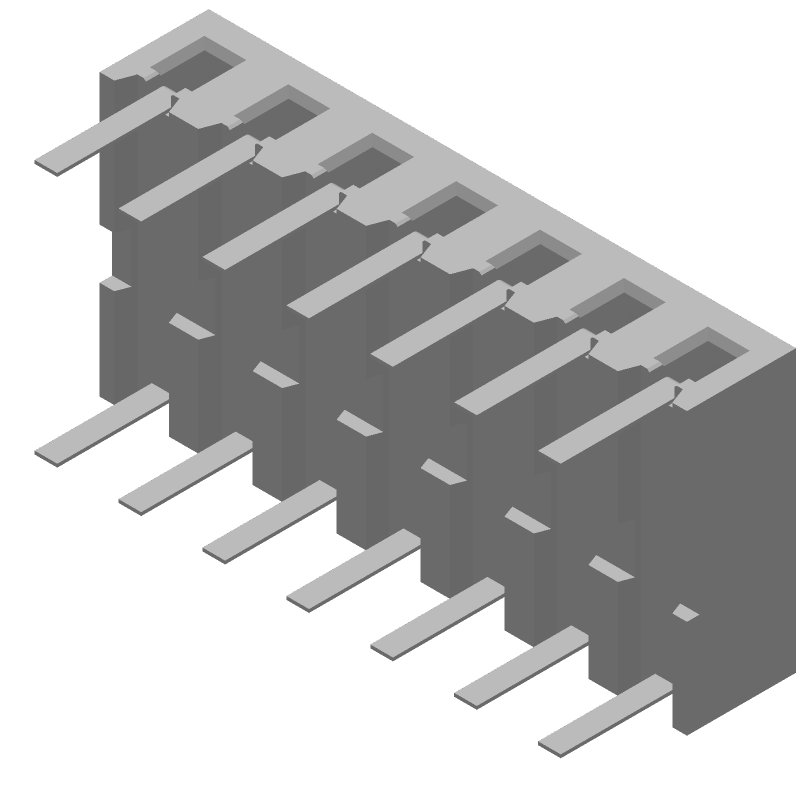 Board Connector, 7 Contact(s), 1 Row(s), Female, Right Angle, Solder Terminal, Receptacle,