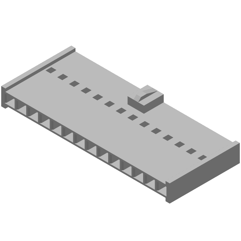 14 Pos Female Header, 2.54mm Pitch, Crimp, Straight, Black