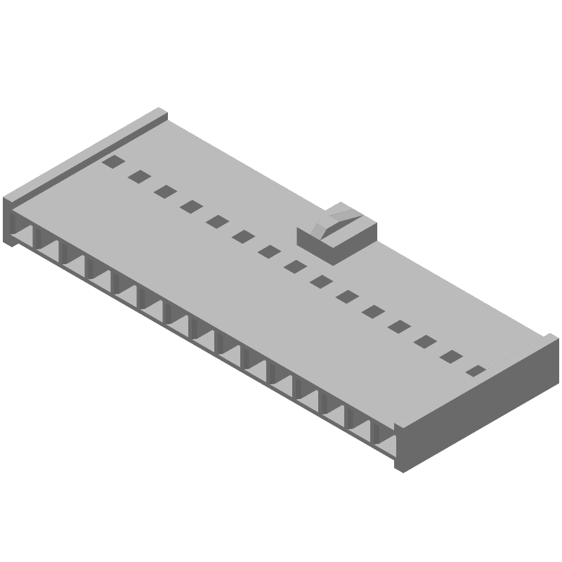 15 Pos 1 Row Female Header, 2.54mm Pitch, Crimp, 3A, 350V