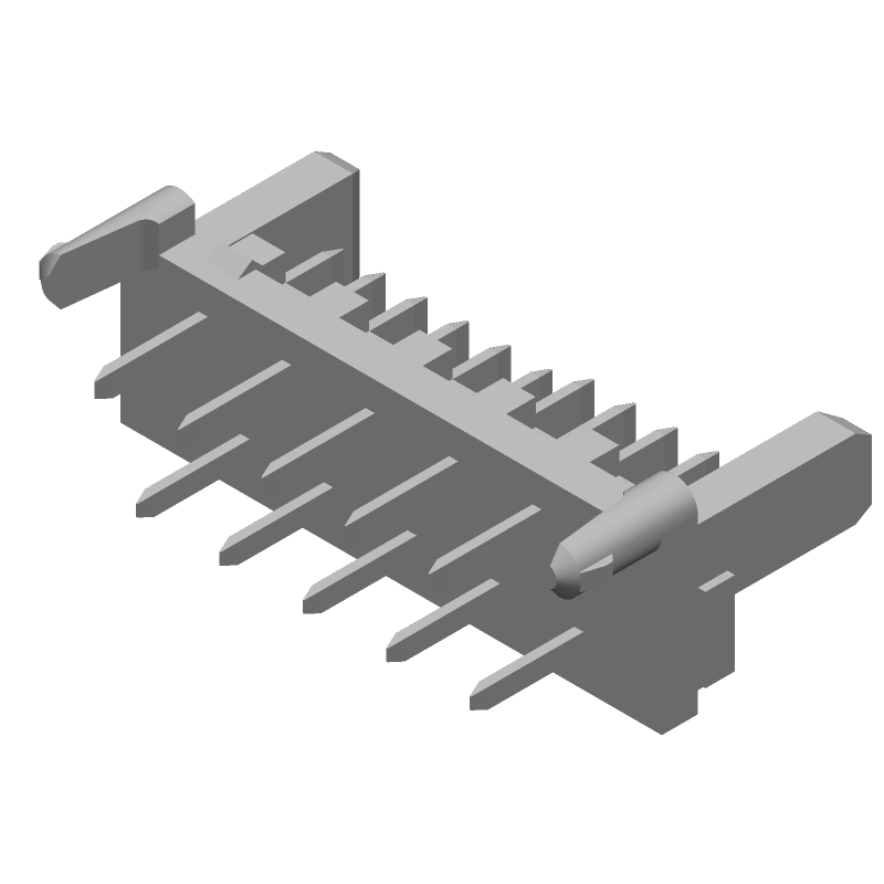 Board Connector, 10 Contact(s), 2 Row(s), Male, Straight, 0.05 inch Pitch, Solder Terminal, Locking, Black Insulator, Receptacle,