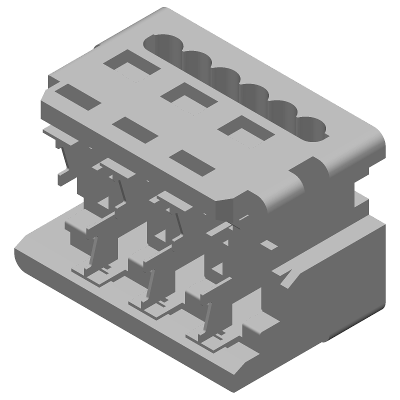 6 Pos 2 Row Receptacle, 1.27mm Pitch, IDC, 250V, 1.2A