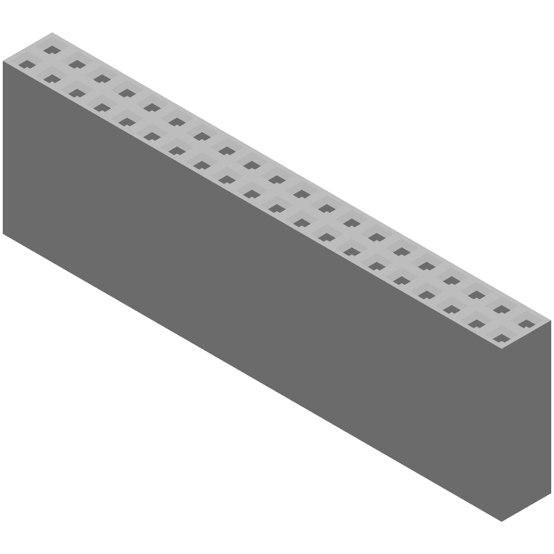 40 Pos 2.54mm Rectangular Wire Housing, 3A, 300V, Crimp