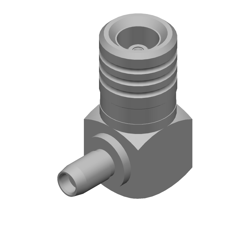 SMB RF Connector, 0-4GHz, 50R, Crimp/Solder, RA, Female, Gold