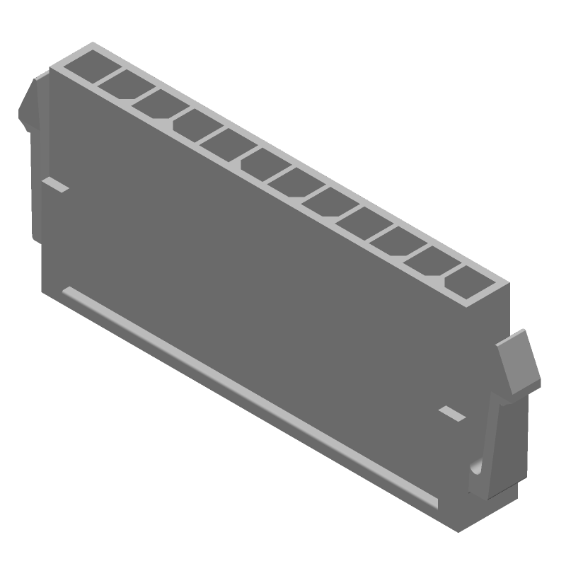 12 Pos Wire Housing, Crimp, 3mm Pitch, Panel Mount, Male Pin