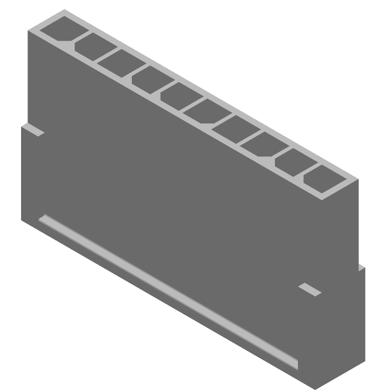 10 Pos Wire Housing, Male Pin, 5A, 250V, Crimp, Straight
