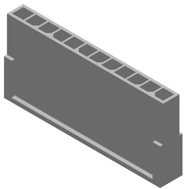 12 Pos Wire Housing, Male Pin, 5A, 250V, Crimp, Straight