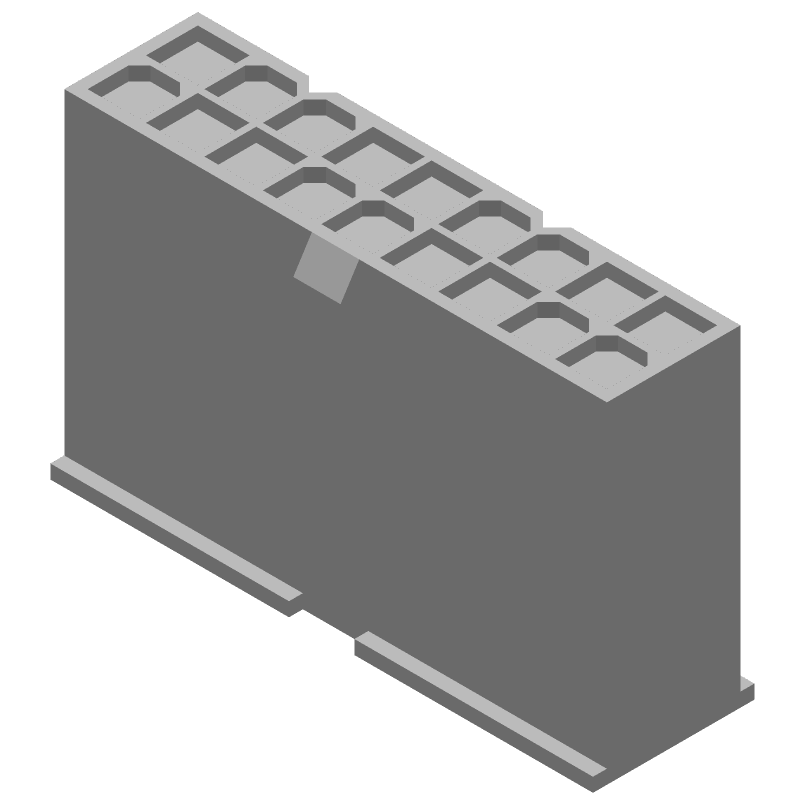 18 Pos 4.2mm Crimp Wire Housing, Male, 9A, 600V