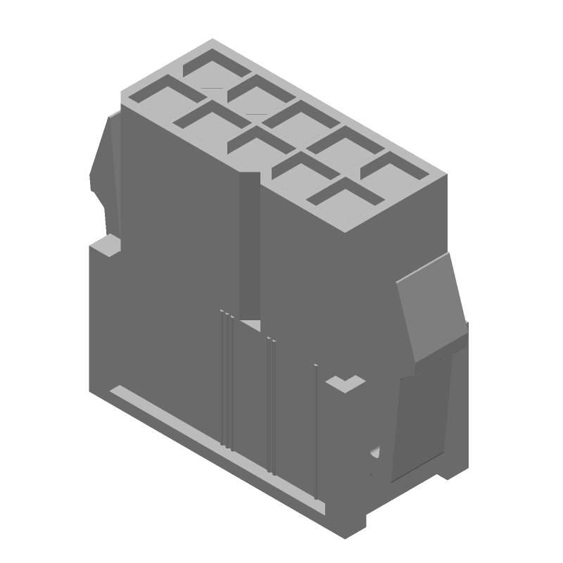 10 Pos 4.2mm Crimp Wire Housing, Male Pin, 9A, 600V, Panel Mount