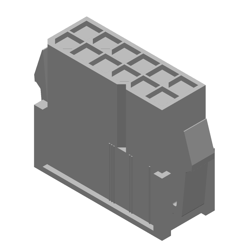 12 Pos 4.2mm Crimp Wire Housing, Male Pin, 9A, 600V