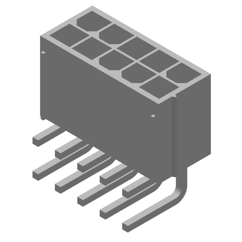 10 Pos 4.2mm Pitch RA Header, 9A, 600V, Male Pin