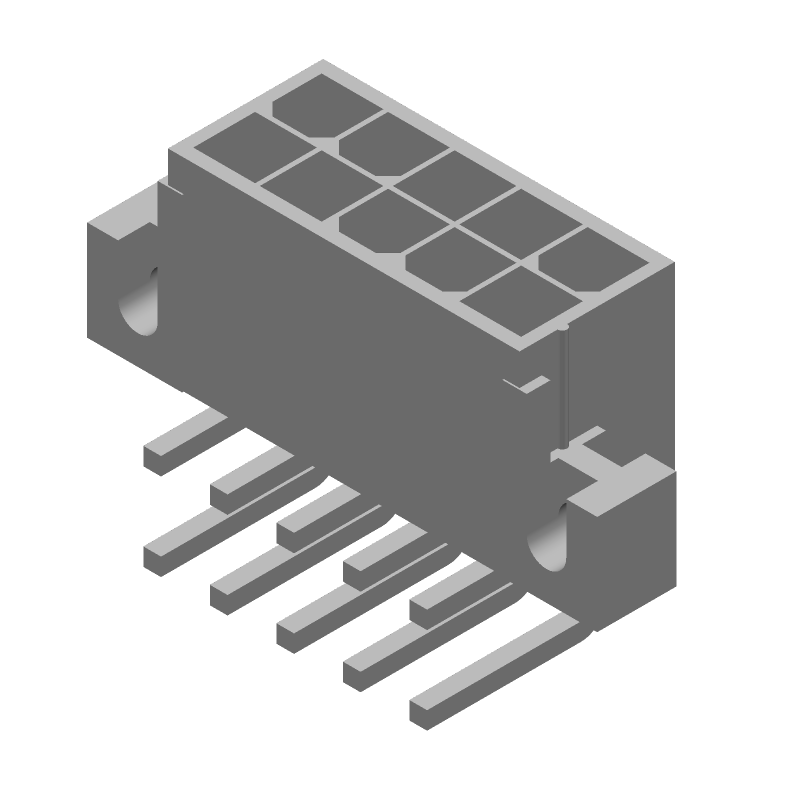 Power Connector, 10 Pos, 9A, 600V, 4.2mm Pitch, Solder RA Thru-Hole