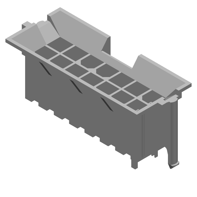Power Connector 14 Pos 9A 600V Straight Solder TH