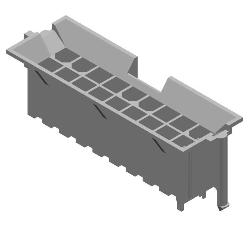 18 Pos Power Connector, 9A, 600V, Straight, Solder, Thru-Hole