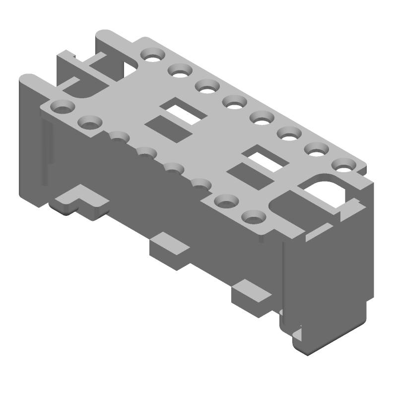 16 Pos 2 Row Straight Connector Holder, 4A, 125V