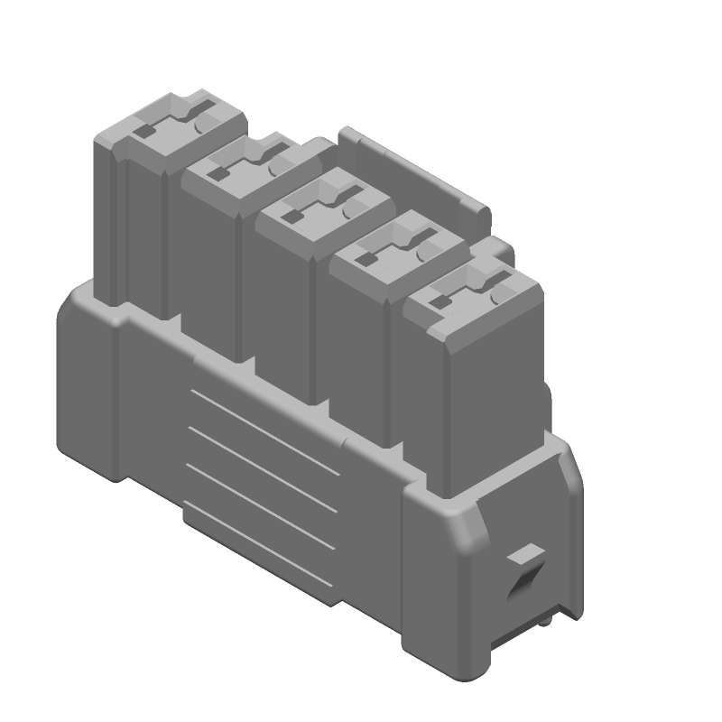 5 Pos Power Connector, 600V, Crimp, Straight, Natural