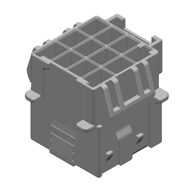 12 Pos Rectangular Housing, Wire-to-Wire, Crimp, Panel Mount, 600V