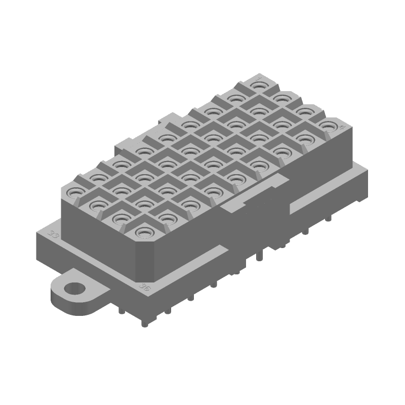 36 Pos Rectangular Connector, 600V, 14A, Gold Socket, Thru-Hole