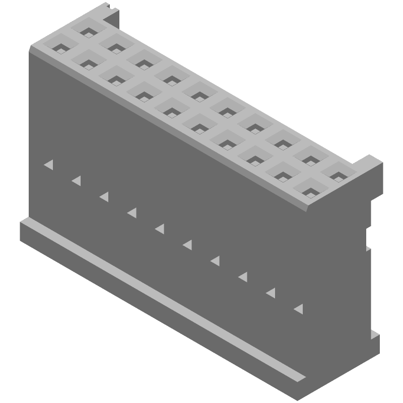20 Pos 2.54mm IDC Connector Housing, Female, 3A, Blue