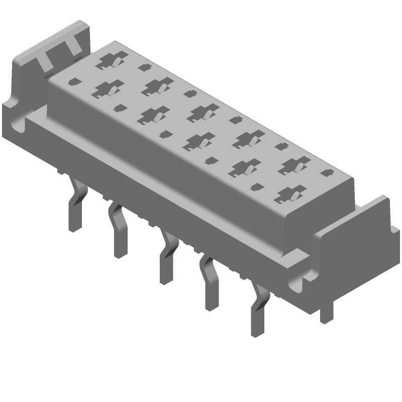 10 Pos 1.27mm Pitch Female Receptacle, Straight, Thru-Hole, Red