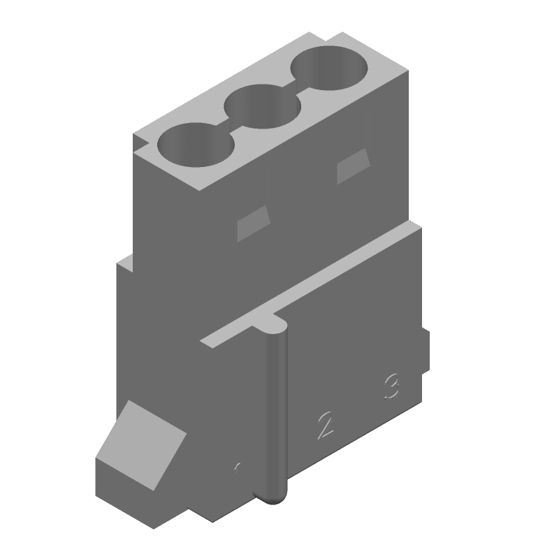 3 Pos 5.08mm Wire Housing, Male, Crimp, 13A, 250V, Black