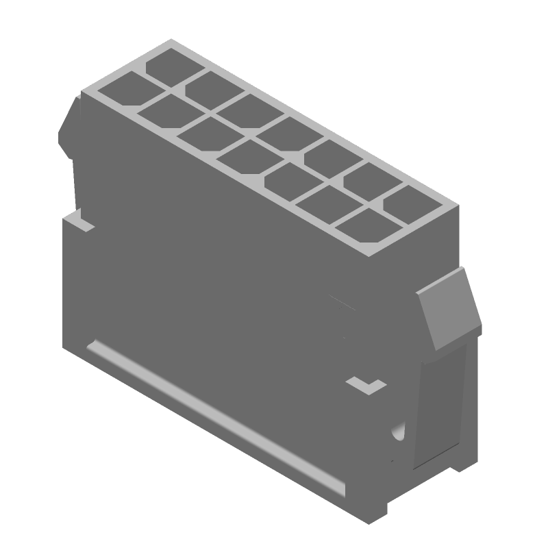14 Pos Wire Housing, 250V, 5A, Crimp, Panel Mount, Male