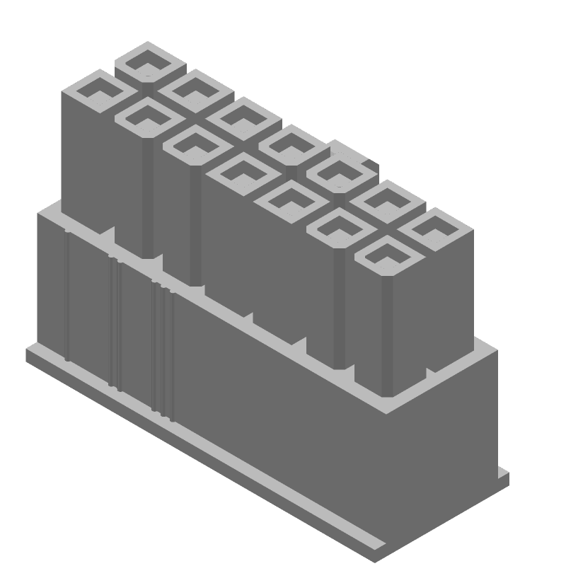 14 Pos Receptacle Housing, 4.2mm Pitch, 9A, 600V, Crimp, Wire-to-Wire