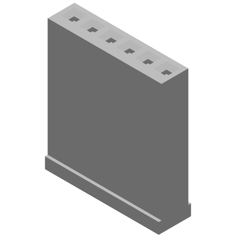 6 Pos 2.54mm Crimp Receptacle Housing, 3A, 250V, Black