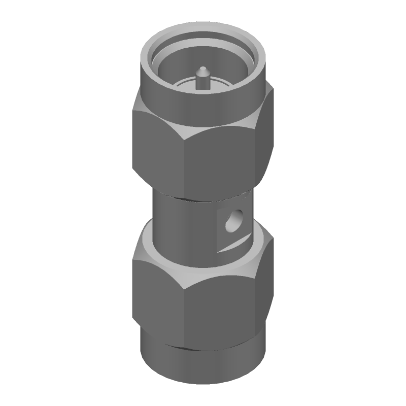 QMA-SMA RF Adapter, Male Plug, 18GHz, 50R, Gold