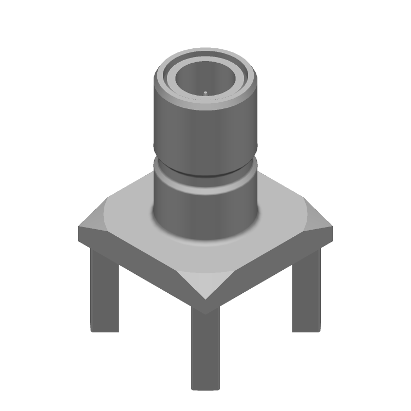 SMB Connector, 4GHz, 50 Ohm, Solder, Straight, Thru-Hole, Gold