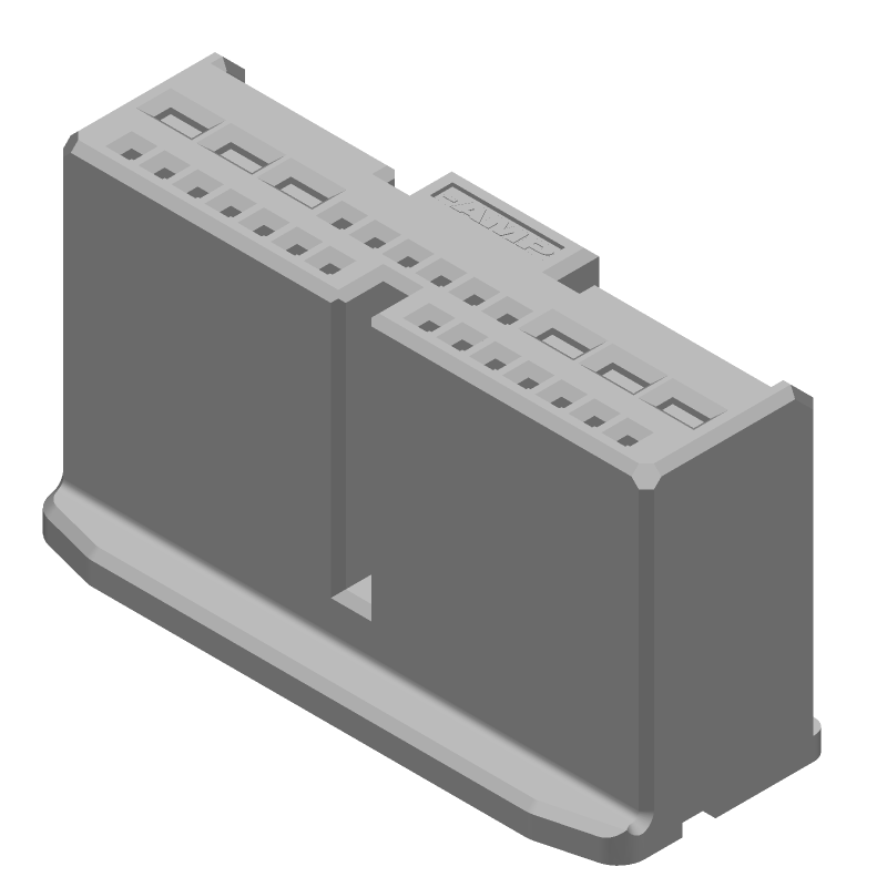 26 Pos PBT Rectangular Connector Housing, Crimp, Straight, Natural