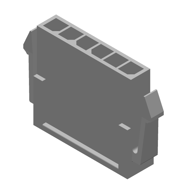 6 Pos Wire Housing, Male Pin, 5A, 250V, Panel Mount