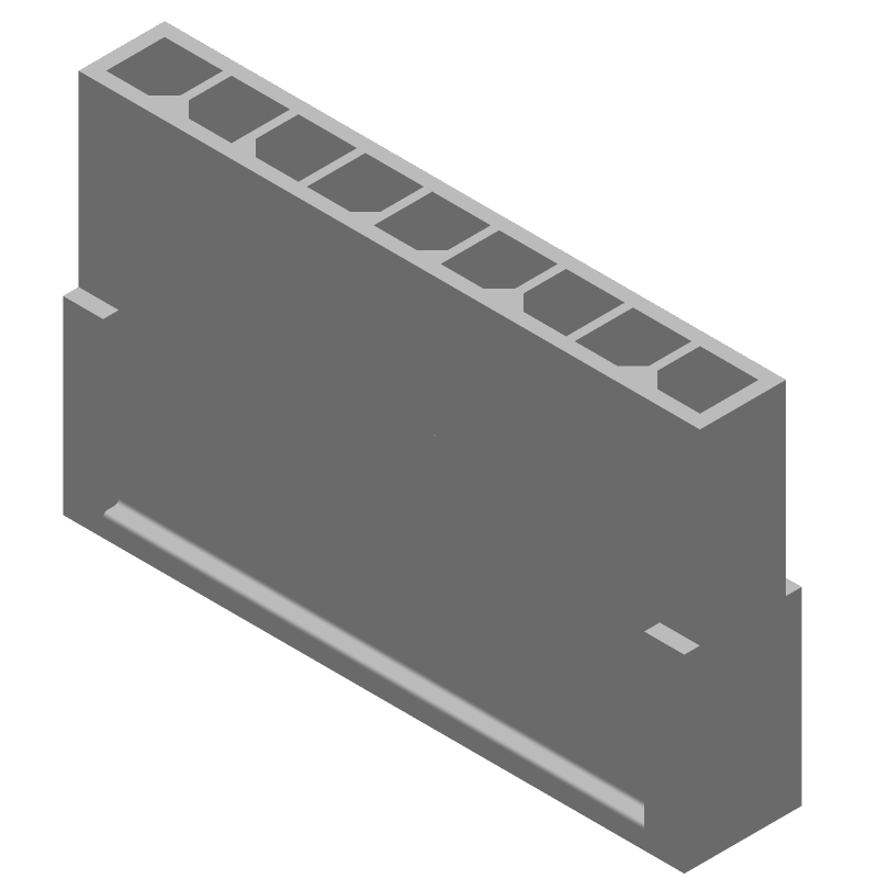 9 Pos Wire Housing, Male Pin, 5A, 250V, Crimp, Straight