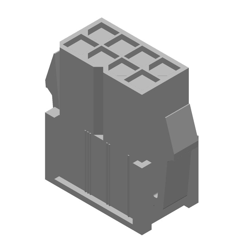 8 Pos Crimp Wire Housing, Male, 4.2mm Pitch, Panel Mount