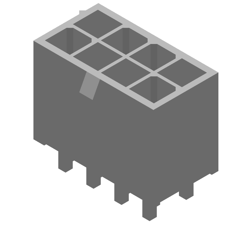 8 Pos Power Connector, 9A, 600V, 4.2mm Pitch, Solder ST, Thru-Hole