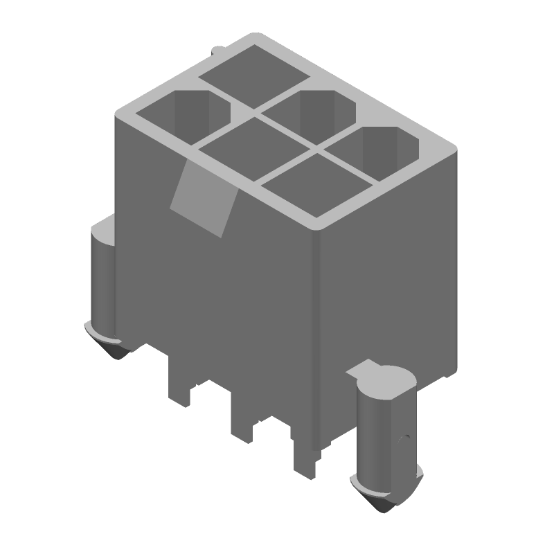 6 Pos 9A 600V Wire-to-Board Header - Straight, Through Hole, Tin
