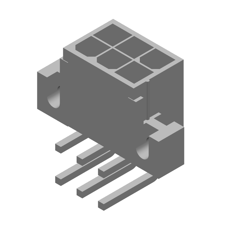 6 Pos Power Connector, 9A, 600V, 4.2mm Pitch, RA Solder TH