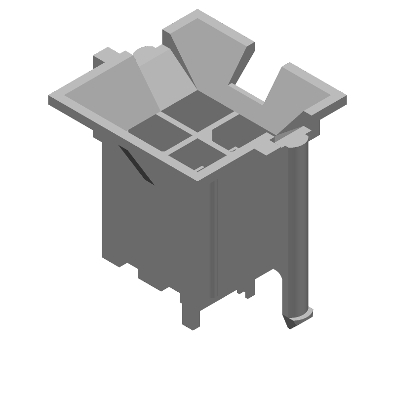 4P Male Header, 9A, 600V, Straight, Through Hole, Nylon