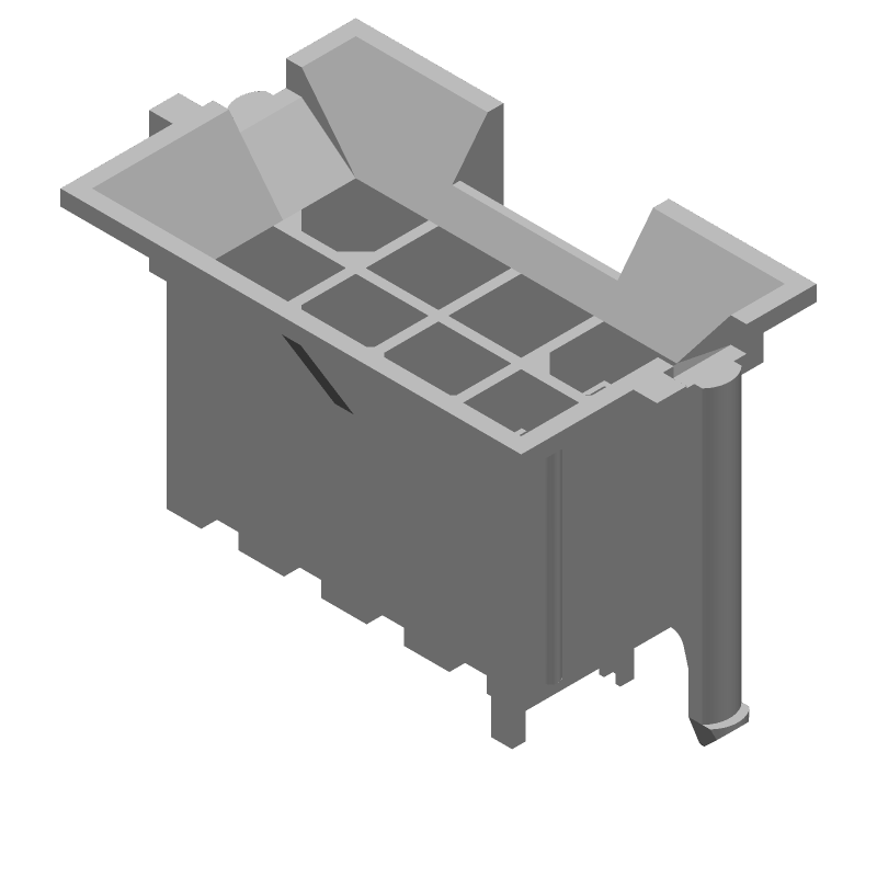 8 Pos Power Connector, 9A, 600V, Straight, Solder, Thru-Hole