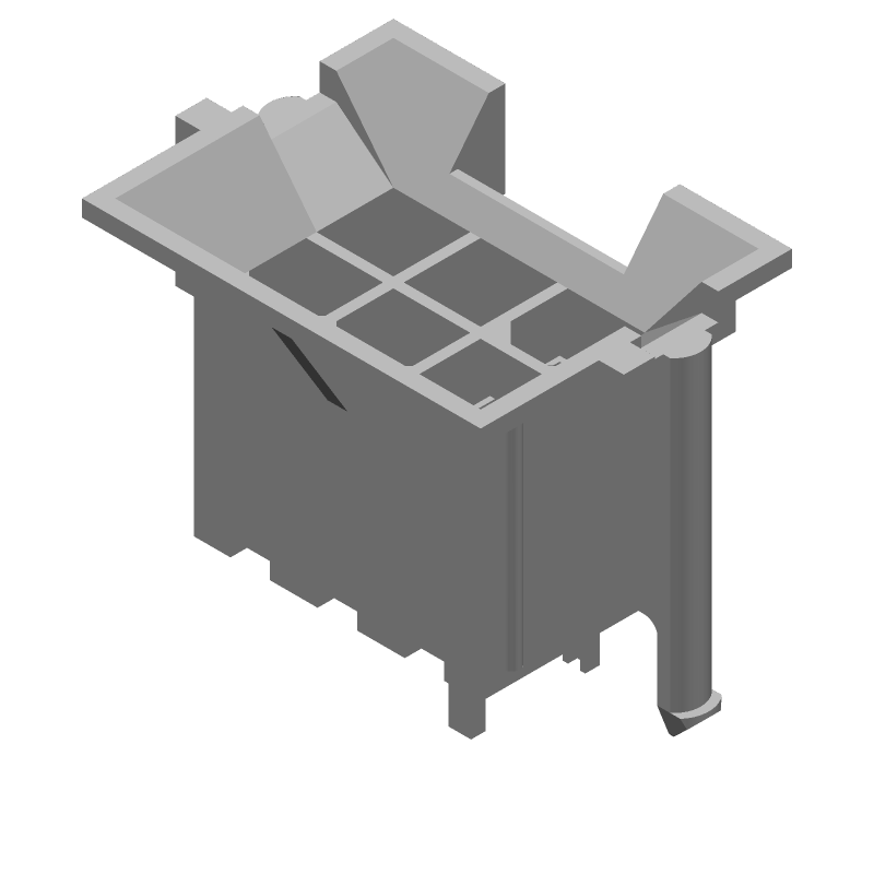 6 Pos Power Connector, 9A, 600V, Straight, Solder, Thru-Hole