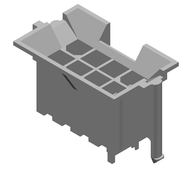 8 Pos Power Connector, 9A, 600V, Wire-to-Board, Straight, Thru-Hole