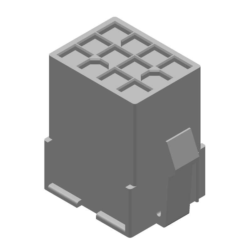 12 Pos 600V 9.5A Female Socket Rectangular Connector