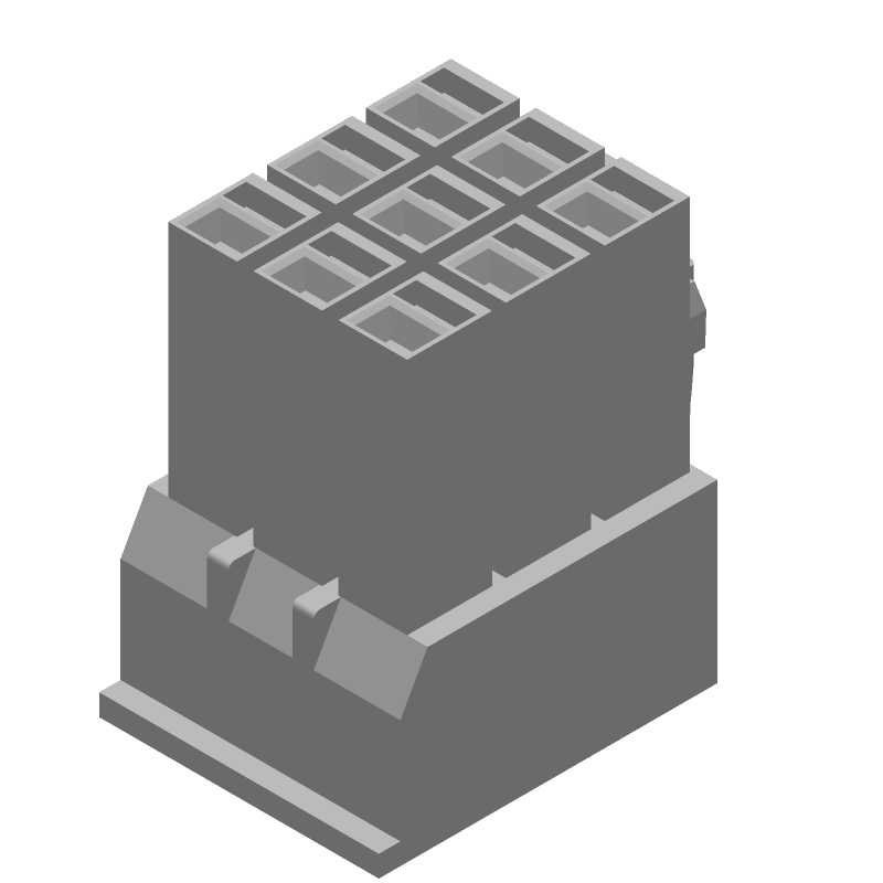 9 Pos 3.96mm Crimp Wire Housing, 7A, 600V, UL94 V-0