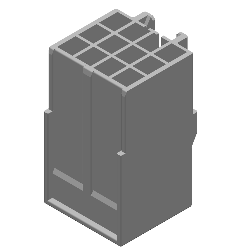 12 Pos 3.96mm Crimp Receptacle Housing, 12A, 600V