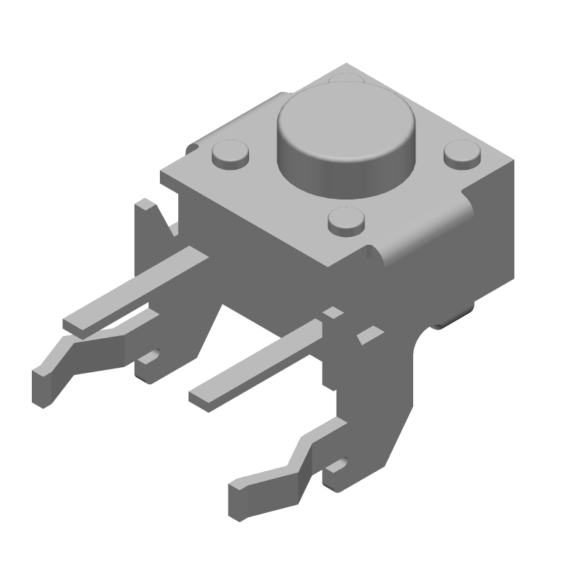 Tactile Switch SPST 24VDC 50mA Thru-Hole Right Angle Red Button