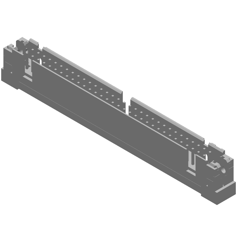 64 Pos 2.54mm RA Solder Header, Male, 1A, 250V, UL94 V-0