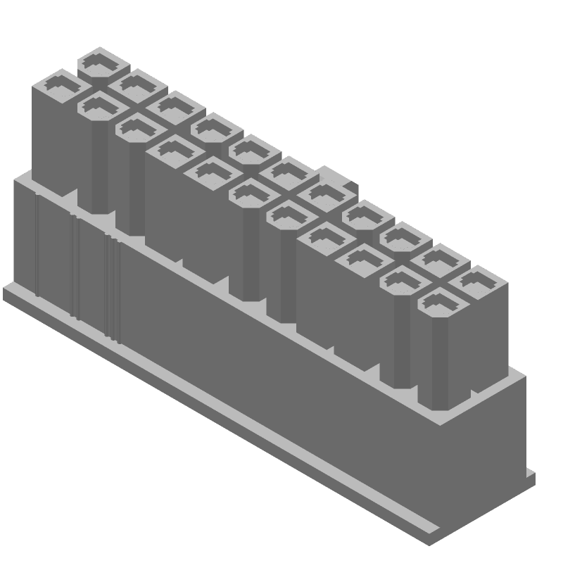 22 Pos 4.2mm Crimp Wire Housing, Female, 9A, 600V